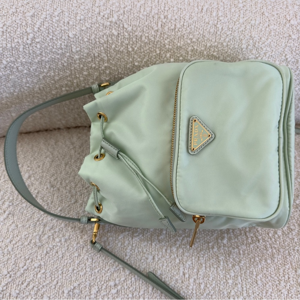 Prada “Aqua” Duet Re-Nylon Bucket Crossbody Handbag Purse - Picture 16 of 16